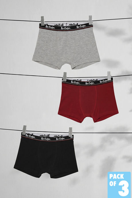 Buy Lee Cooper Boys Solid Trunks (Pack of 3) - Multicolor